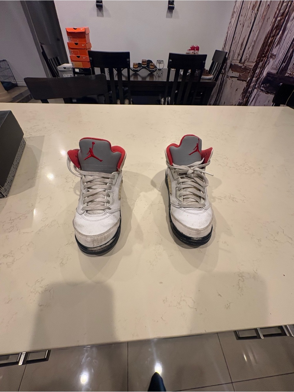 Jordan Kids' White and Red Low-Top Basketball Sneakers
